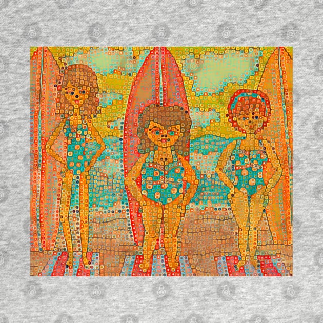 Surf Betties in Mosaic Abstract Print by LuvbuzzArt